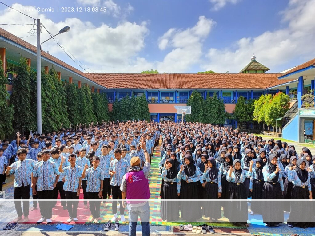  Ratusan Siswa SMP Negeri 1 Ciamis Siap Cegah HIV/AIDS