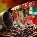 Diskar PB Kota Bandung Padamkan Kebakaran Roasting Kopi