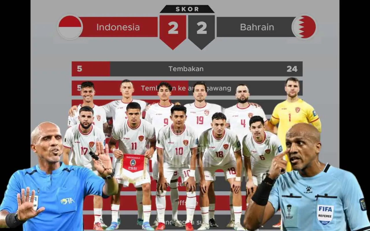 Wasit Kontroversial, Pimpin Laga 90+6= 99, Tunggu Goal Bahrain