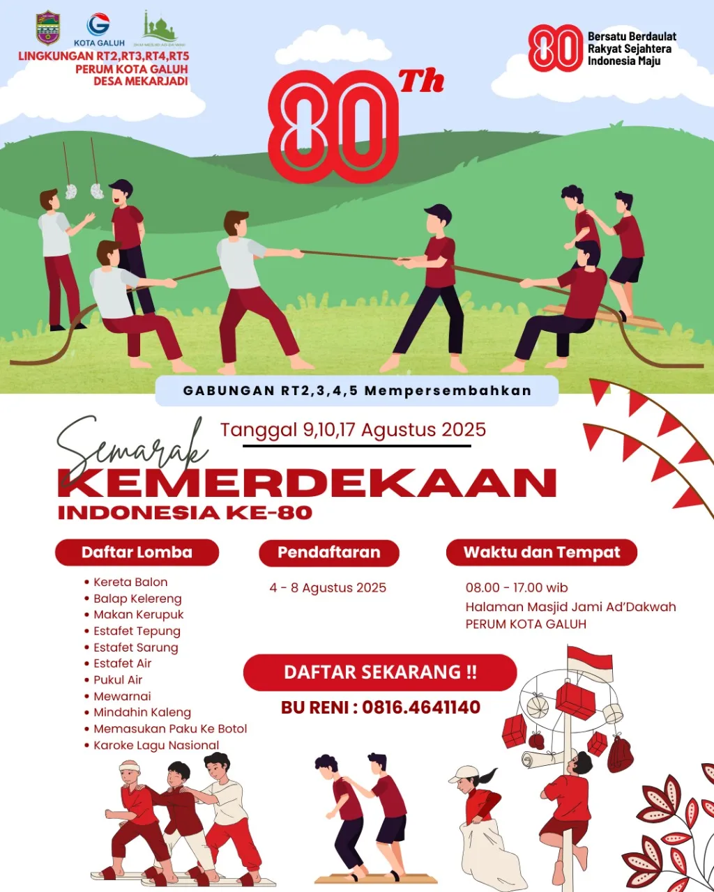 Kota Galuh Semarak dengan Lomba Sambut Hari Kemerdekaan